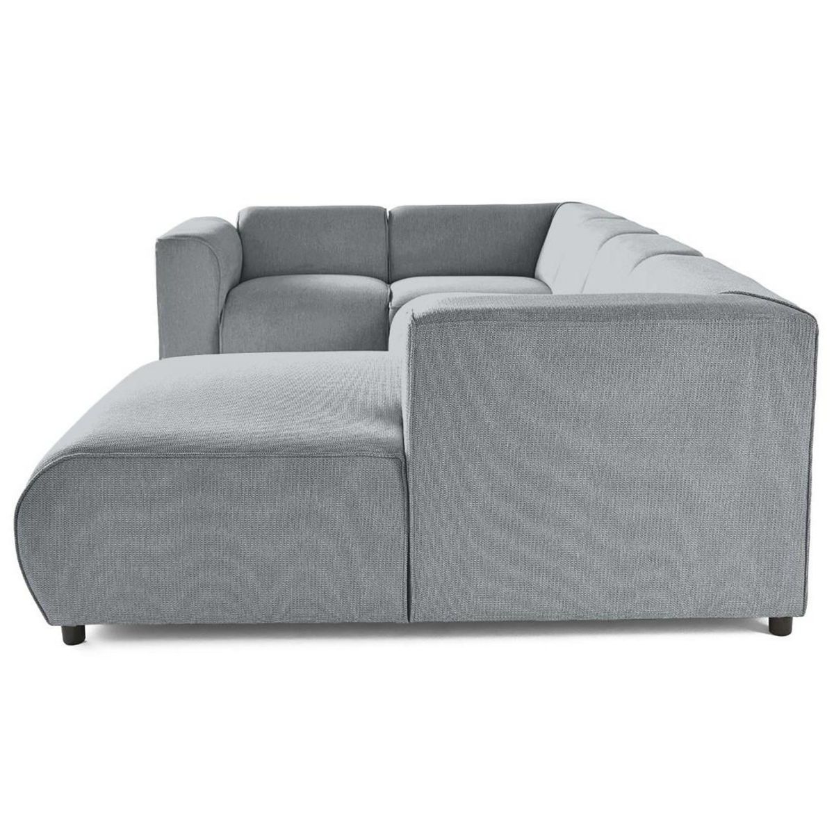 LISA DESIGN Suaro - canapé modulable panoramique d'angle gauche 7 places en tissu texturé