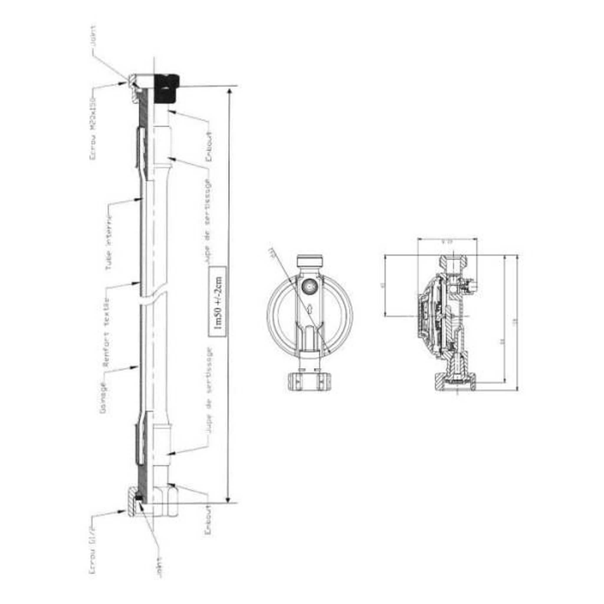 Voir la diapositive 2 : ROUSSEAU Détendeur butane rousseau m20x150 - sécurité 1,3 kg/h - tuyau 1m50 inclus