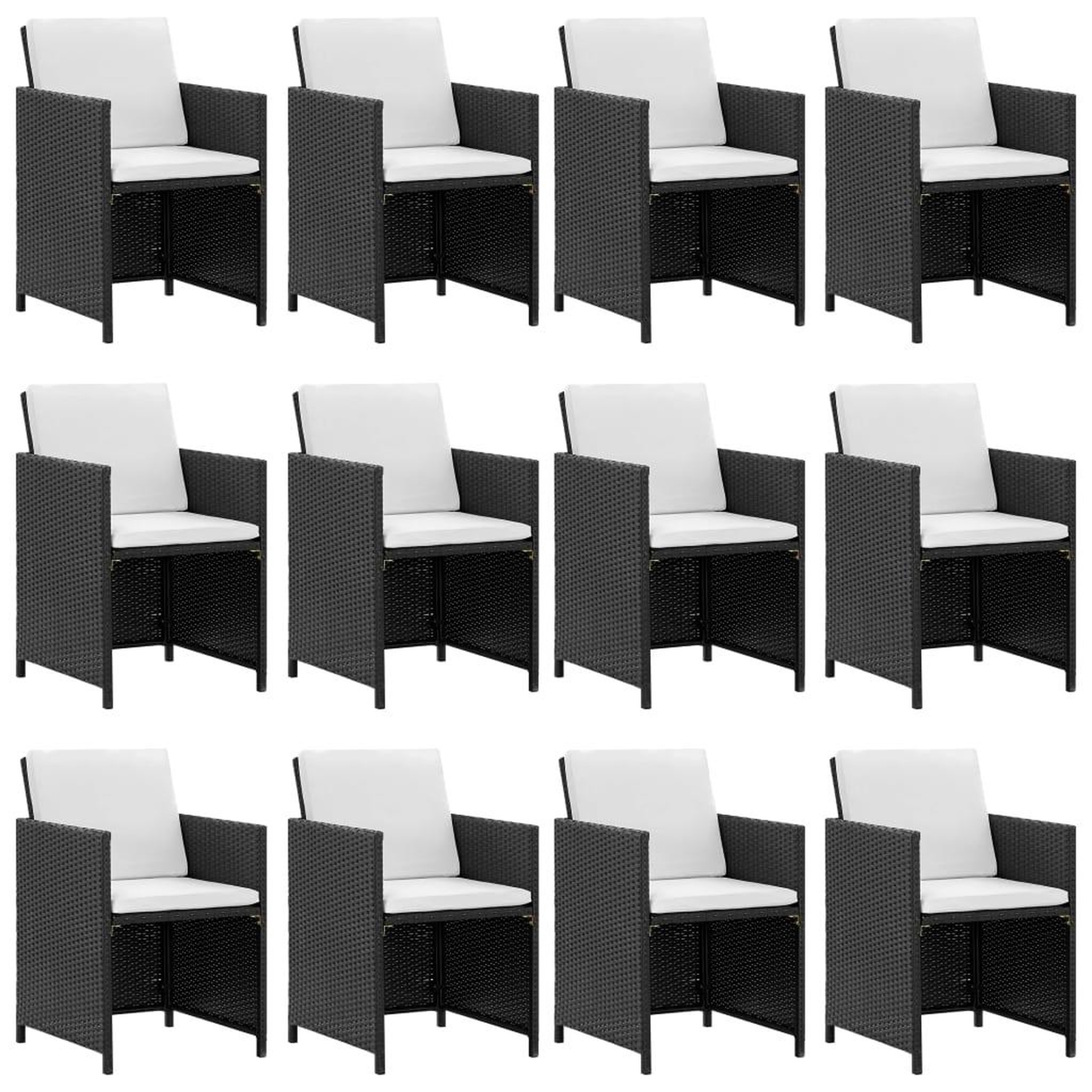 Voir la diapositive 2 : VIDAXL Salon de jardin 13 pcs avec coussins Resine tressee Noir