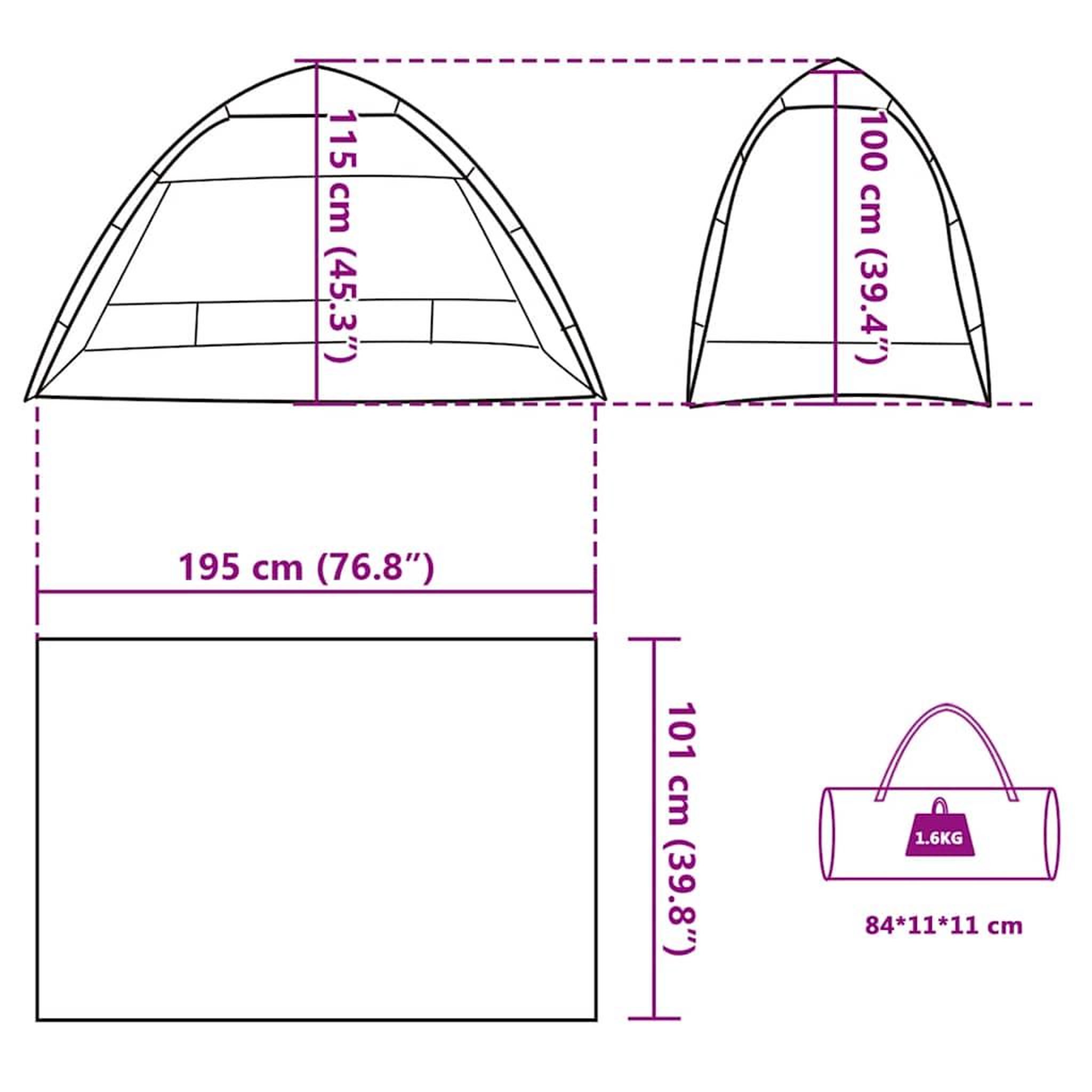 Voir la diapositive 6 : VIDAXL Tente de plage 2 personnes liberation rapide impermeable