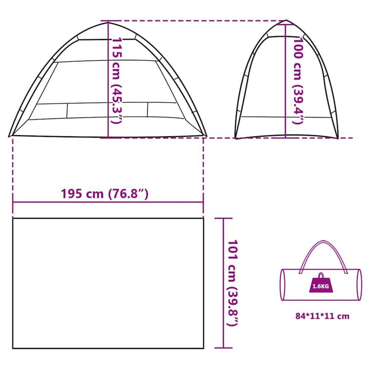 VIDAXL Tente de plage 2 personnes liberation rapide impermeable