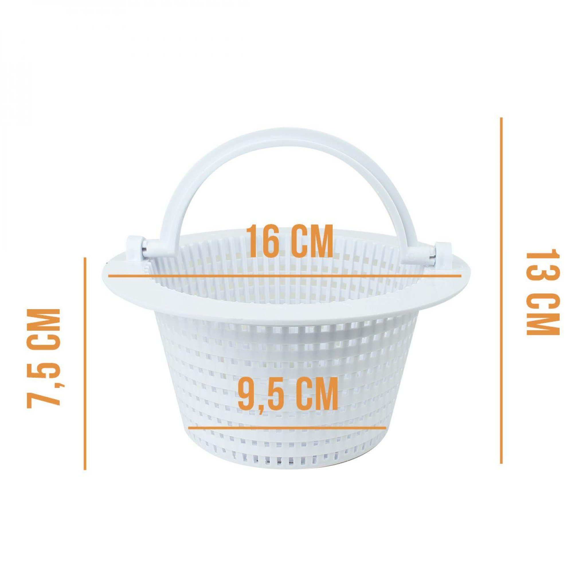 Voir la diapositive 2 : LINXOR Panier rond pour skimmer de piscine hors sol - Diam 16 cm - Blanc