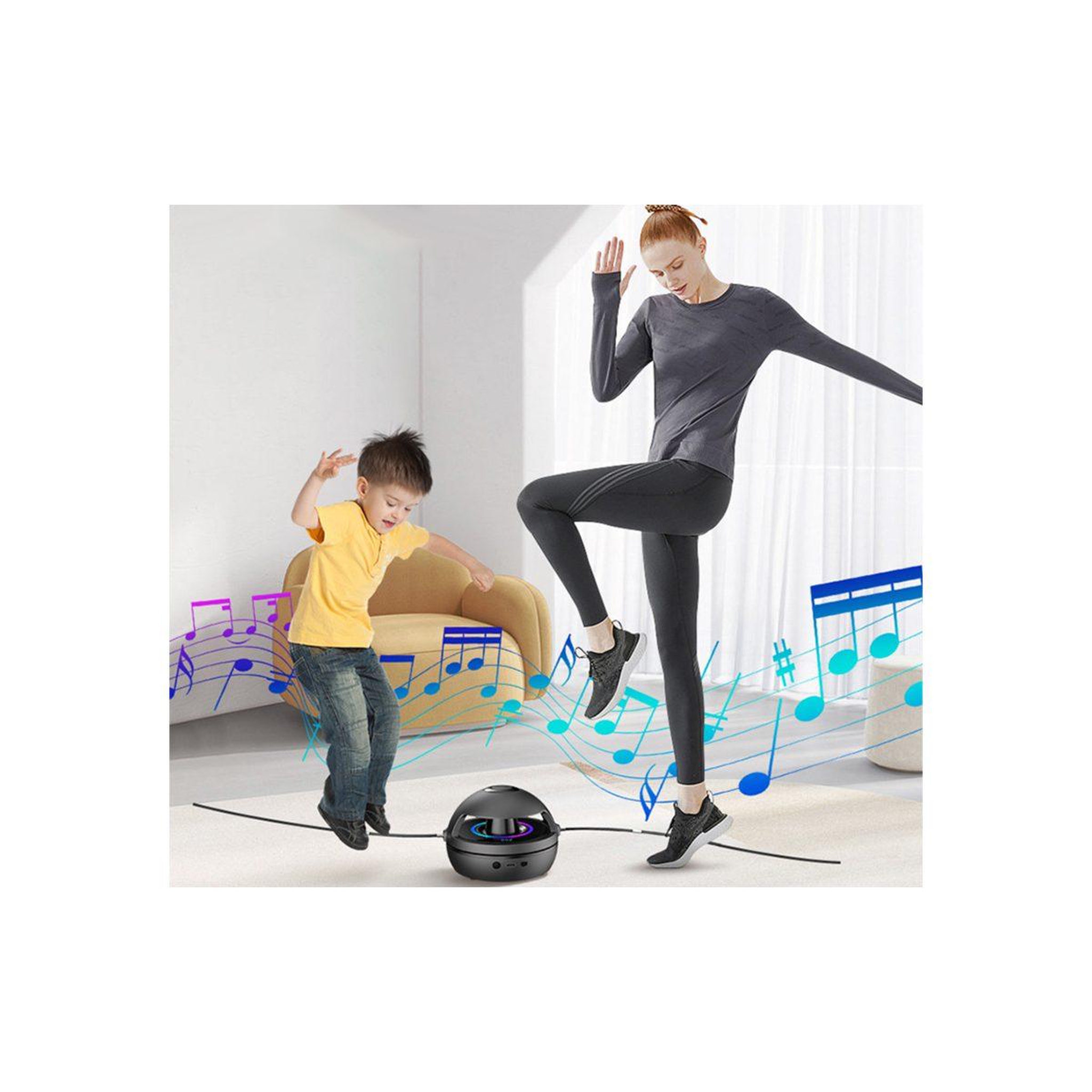 Voir la diapositive 4 : DE FAUGERES Corde à sauter bluetooth  horizontal  13cm noir