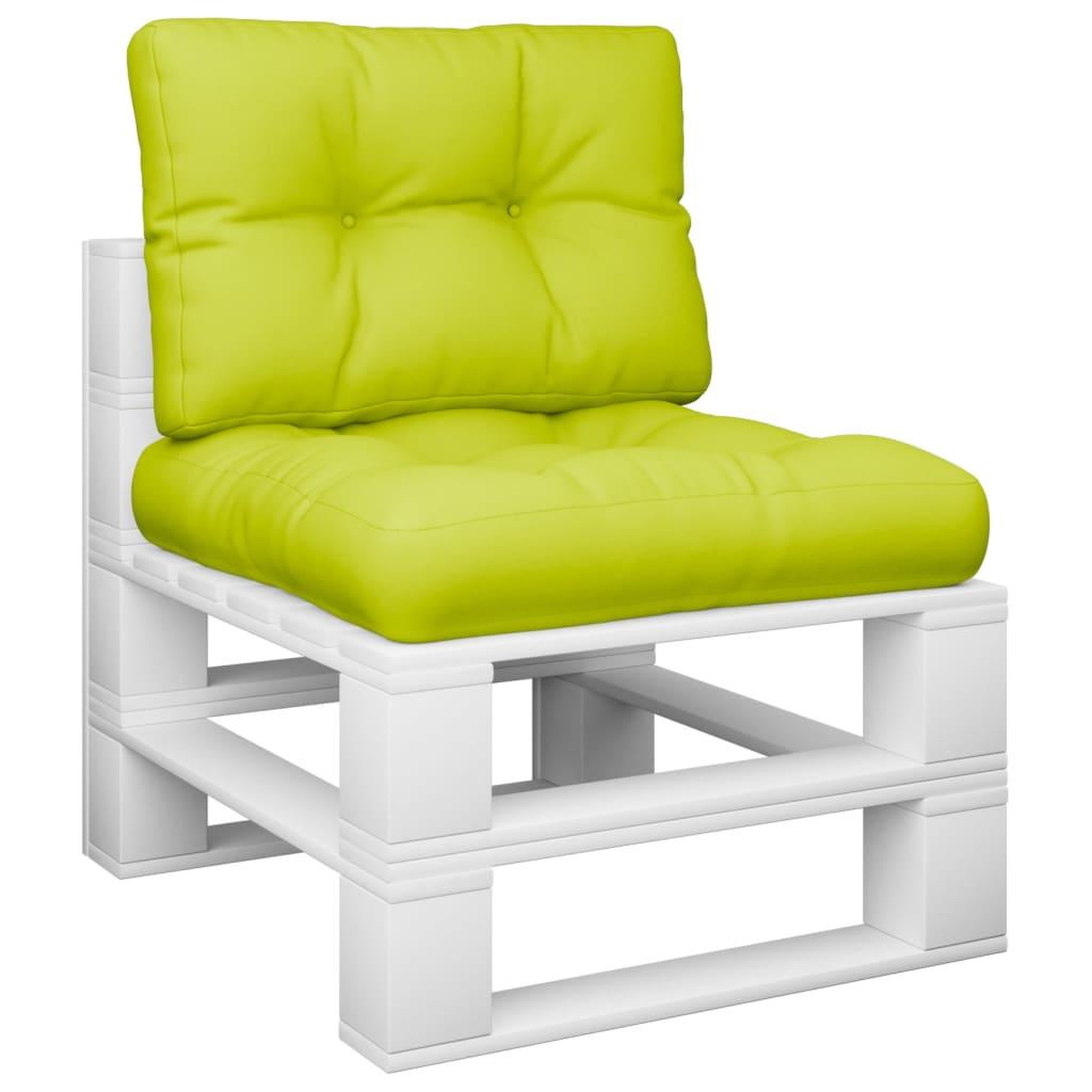 Voir la diapositive 3 : VIDAXL Coussins de palette lot de 2 vert vif tissu