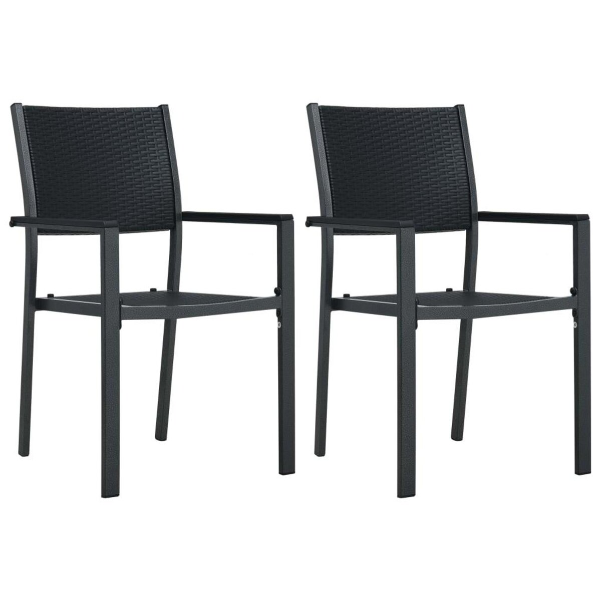 VIDAXL Chaises de jardin lot de 2 Noir Plastique Aspect de rotin