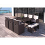 Voir la diapositive 6 : CONCEPT USINE Salon de jardin encastrable Marron-Blanc 10 places FLORIDA