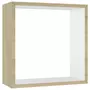 VIDAXL Etageres murales sous forme de cube 3 pcs Blanc et chene sonoma