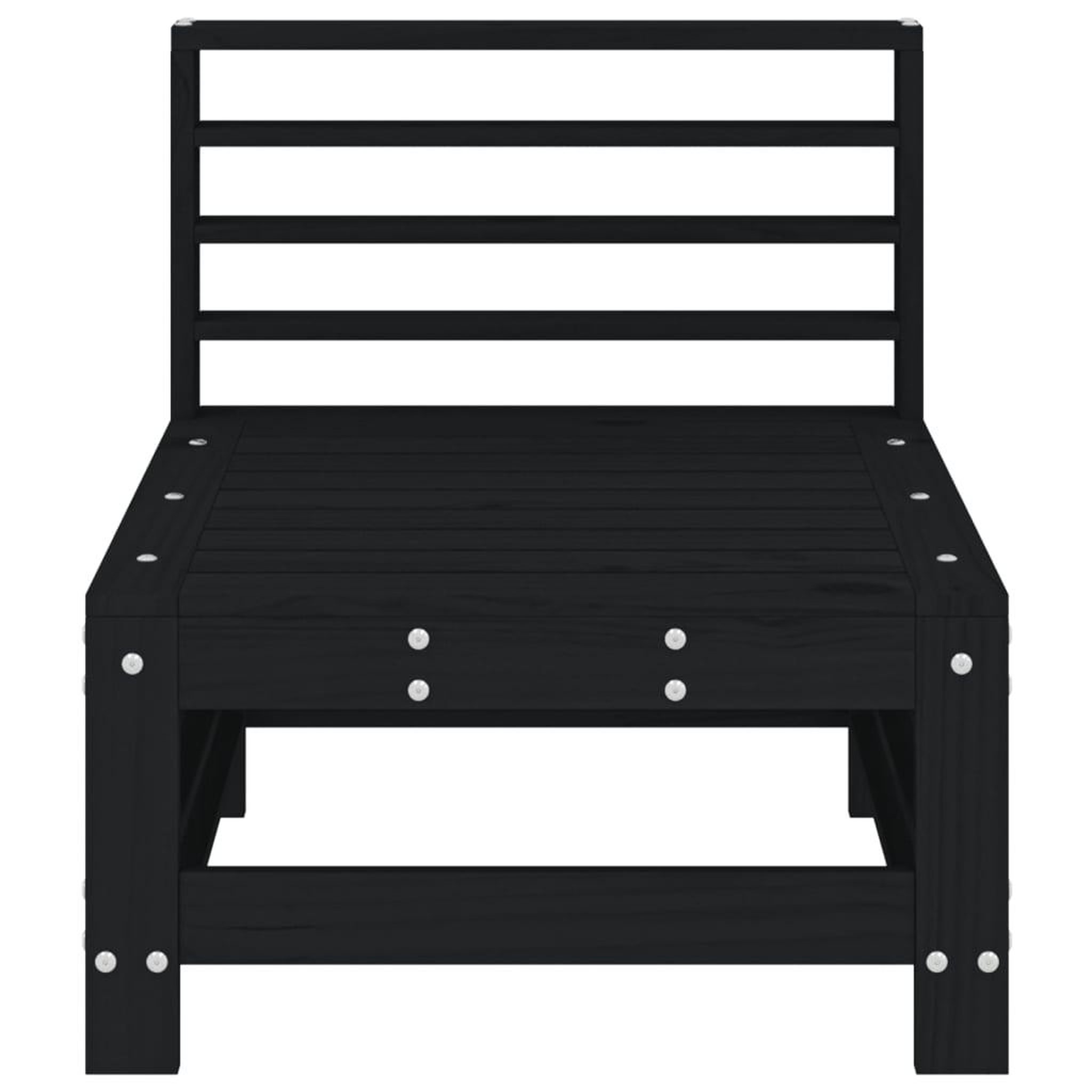 Voir la diapositive 3 : VIDAXL Canape central de jardin noir bois de pin massif