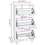 Voir la diapositive 6 : VIDAXL Armoire a chaussures HAMAR Gris clair 59,5x35x117 cm Pin massif