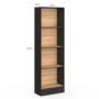 Voir la diapositive 4 : ID MARKET Etagère bibliothèque CARLA 5 niveaux noir et effet bois 190 cm
