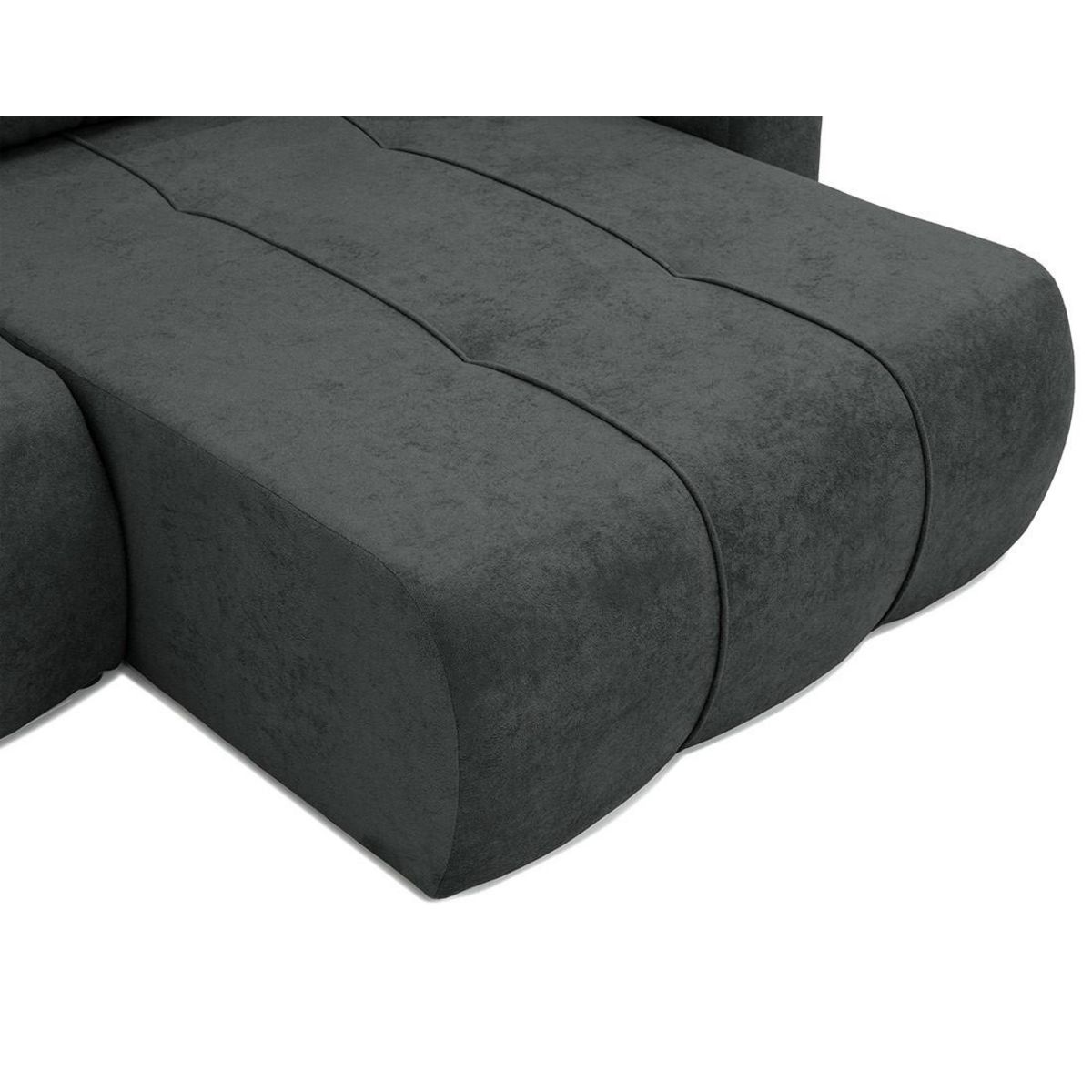 BEST MOBILIER Nicole - canapé d'angle réversible 5 places convertible avec coffre en tissu