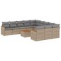 Voir la diapositive 2 : VIDAXL Salon de jardin et coussins 12 pcs melange beige resine tressee
