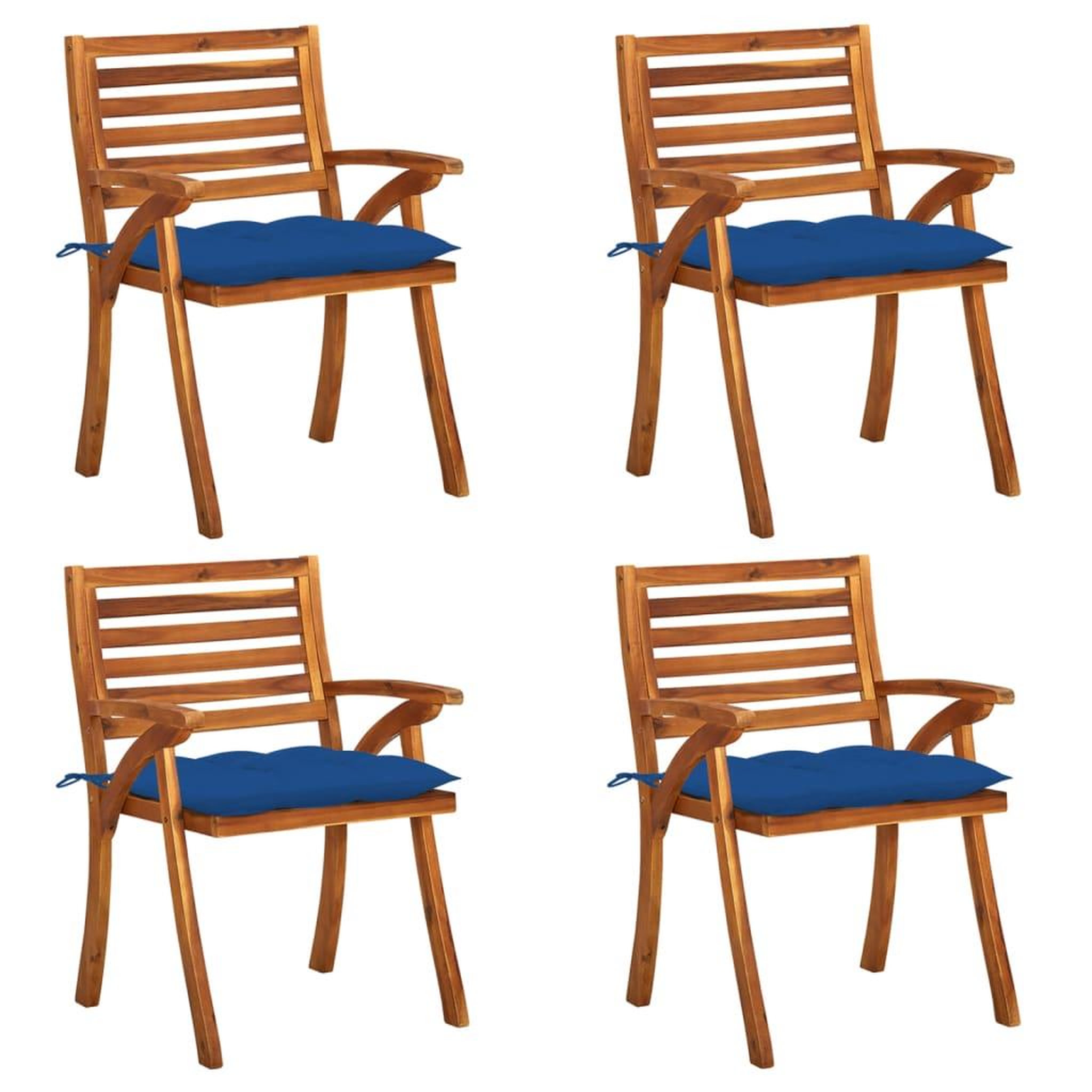 Voir la diapositive 1 : VIDAXL Chaises de jardin avec coussins lot de 4 Bois de teck solide