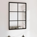VIDAXL Miroir mural noir 60x40 cm metal