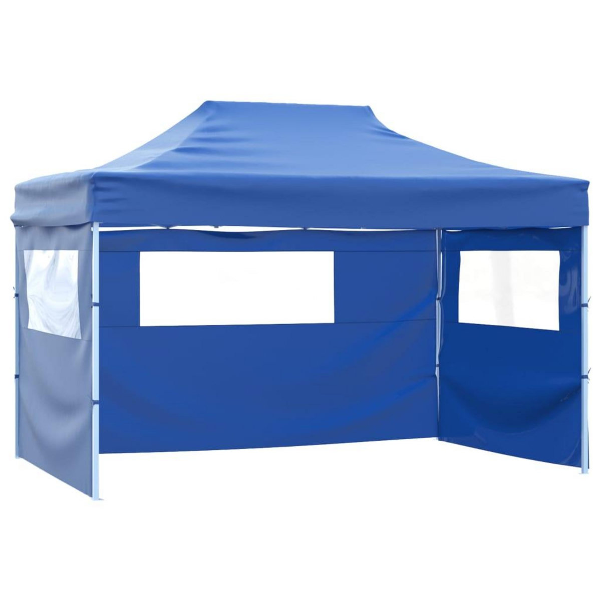 VIDAXL Tente de reception pliable avec 3 parois 3x4 m Acier Bleu