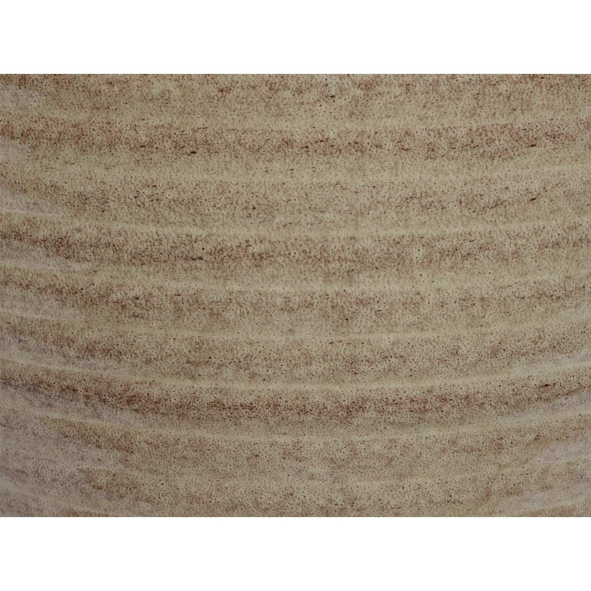 JARDIDECO Cache-pot rond en acier émaillé taupe Amy - Ø 37 x 30 cm - Jardideco