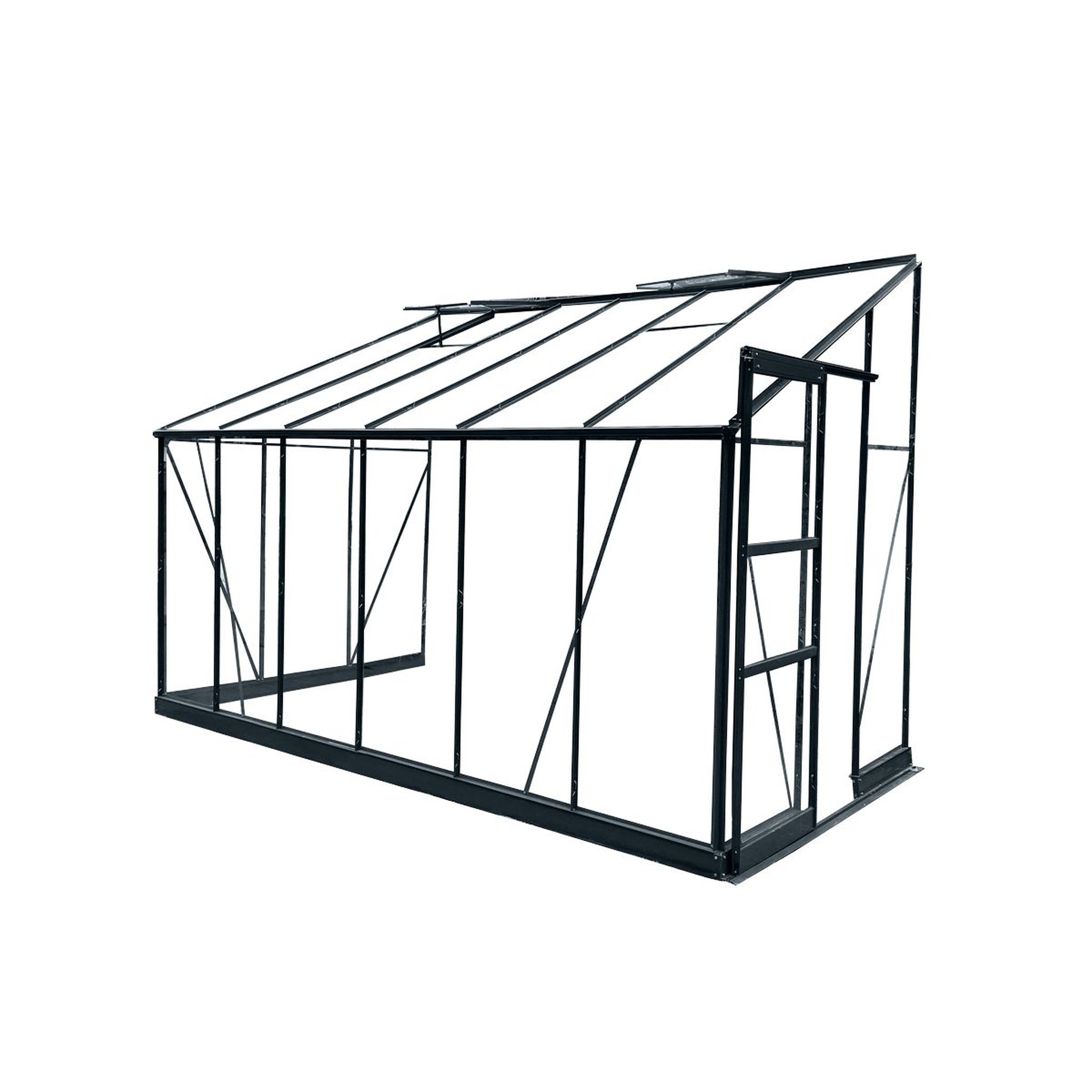 Voir la diapositive 3 : GREEN PROTECT Serre de jardin adossée verre trempé 7,22m² 