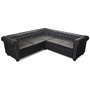 Voir la diapositive 3 : VIDAXL Canape d'angle Chesterfield 5 places Cuir synthetique Noir