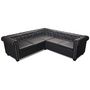 Voir la diapositive 3 : VIDAXL Canape d'angle Chesterfield 5 places Cuir synthetique Noir