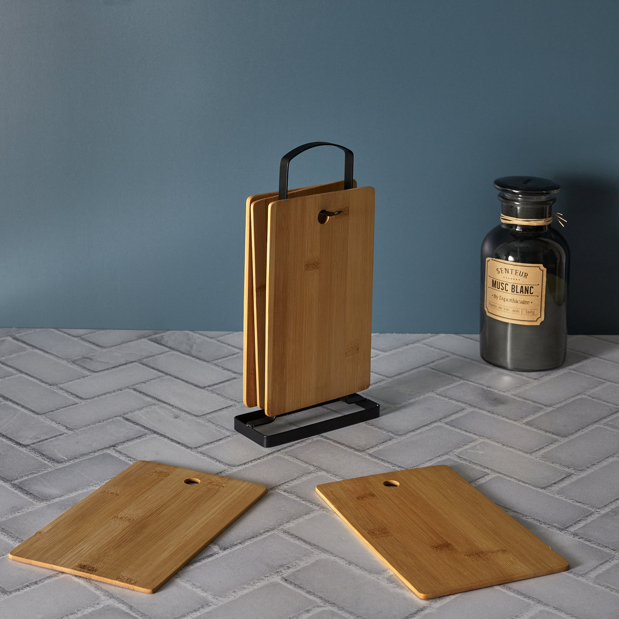 6 planches à découper en bambou/métal