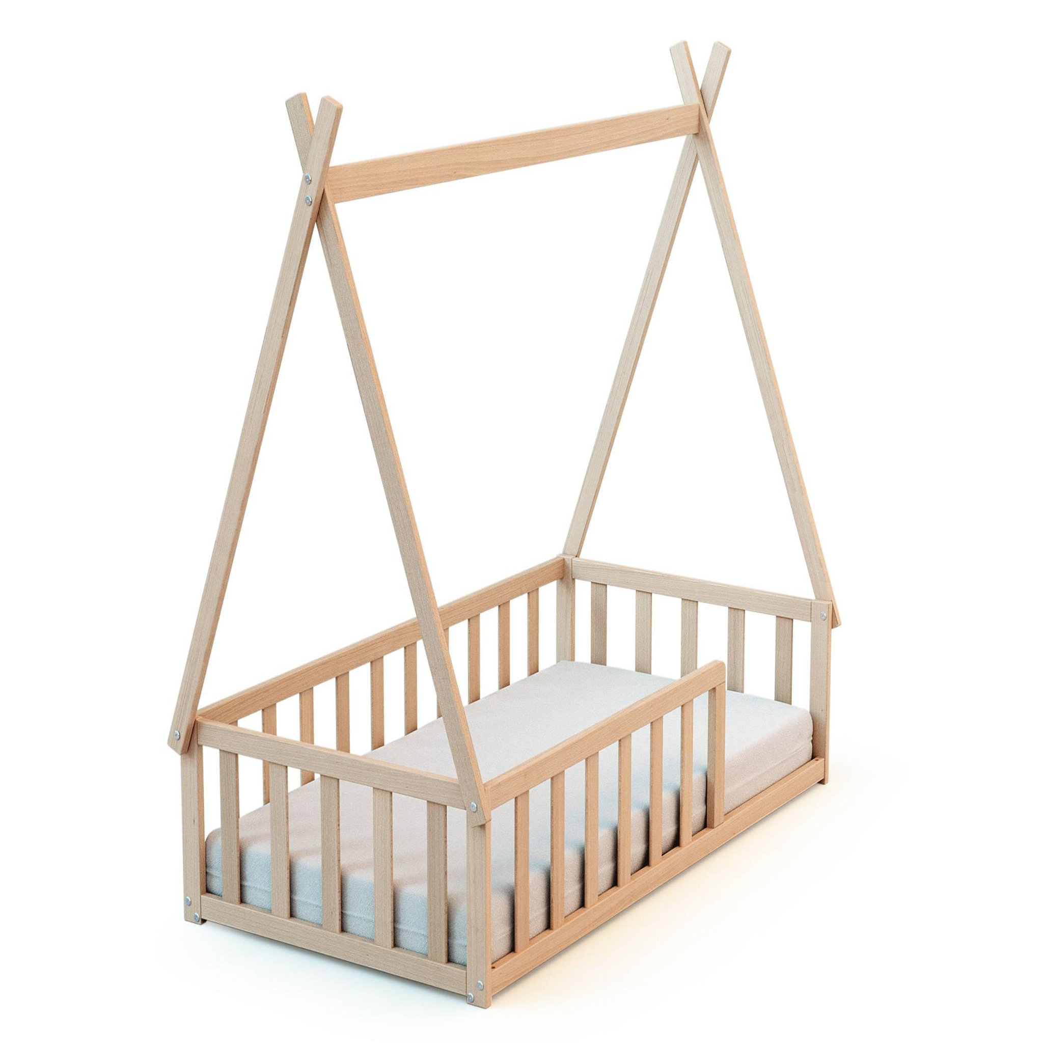 Voir la diapositive 1 : WEBABY Lit Tipi au sol  en bois