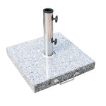 OUTSUNNY Pied/base de parasol granite gris poignée et roulettes compatible pied parasol Ø 35/38/48 mm