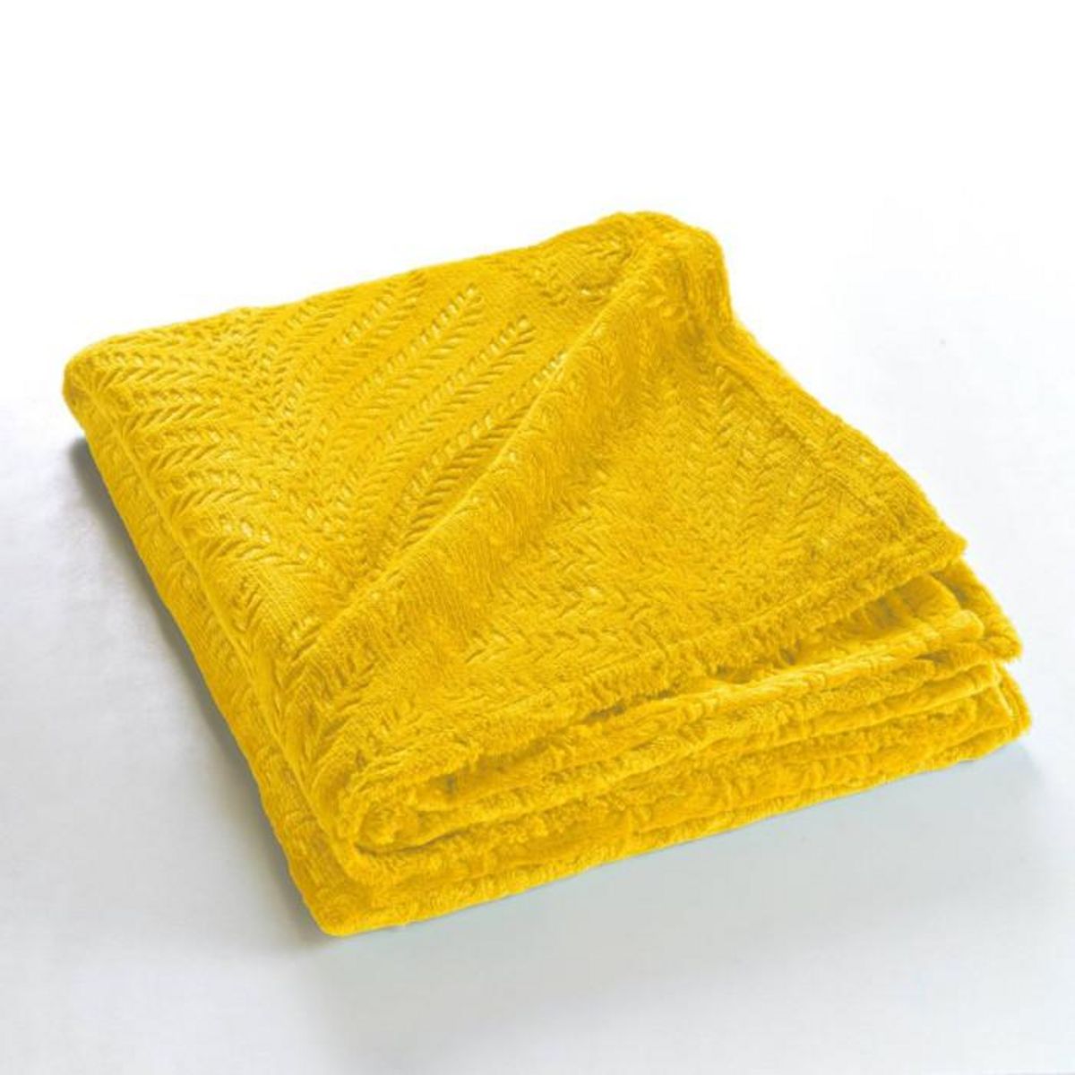 Paris Prix Plaid Uni en Flanelle  Nelia  125x150cm Jaune