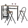 IDIMEX Ensemble STYLE avec table haute de bar mange-debout comptoir et 2 chaises/tabourets, en MDF chêne sauvage et structure en métal noir