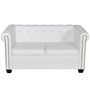 Voir la diapositive 2 : VIDAXL Canapé Chesterfield à 2 places cuir synthétique blanc