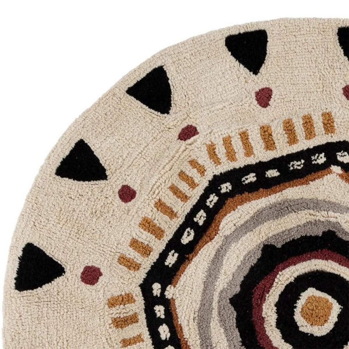 ATMOSPHERA Tapis rond coton tufté Tribal D120