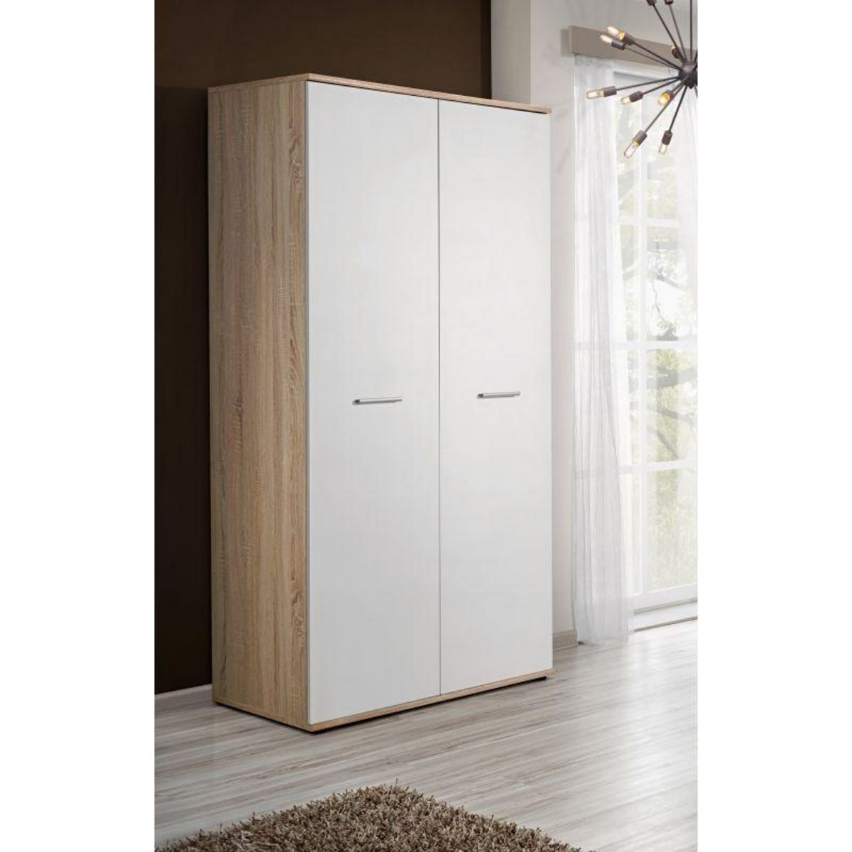 Paris Prix Armoire 2 Portes  Dino  191cm Blanc & Chêne