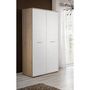 Voir la diapositive 3 : Paris Prix Armoire 2 Portes  Dino  191cm Blanc & Chêne