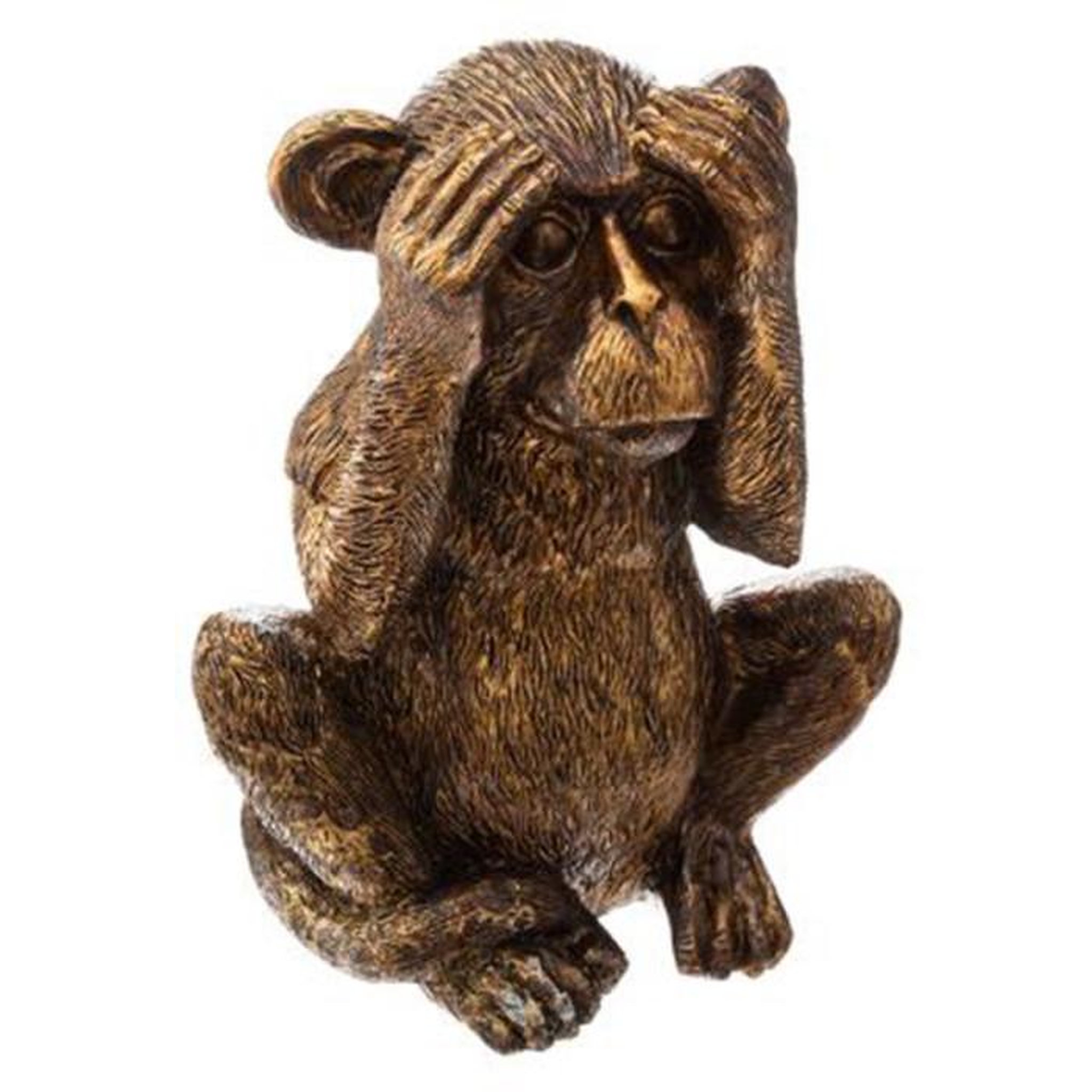Voir la diapositive 2 : ATMOSPHERA Lot de 3 statuettes déco  singe sagesse  17cm or
