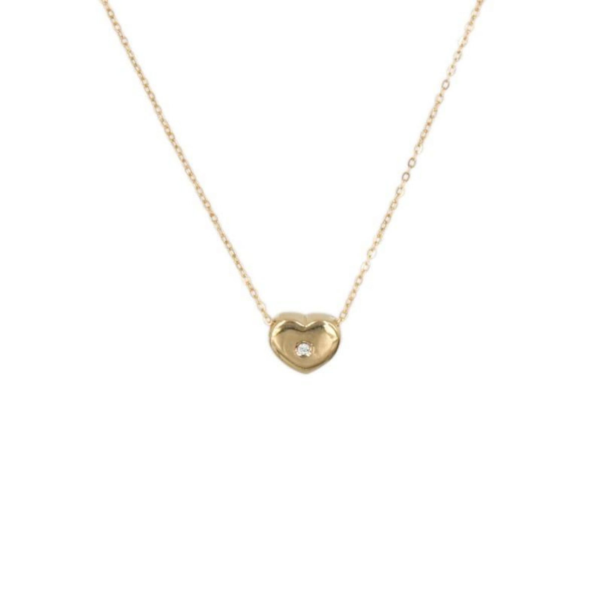 L'ATELIER D'AZUR Collier Femme Or Jaune et Diamant - Pendentif Coeur