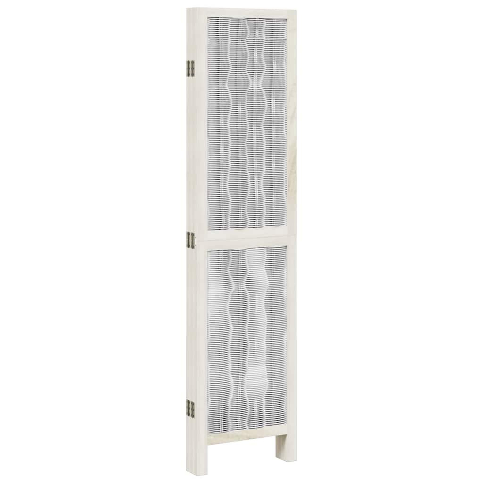 Voir la diapositive 5 : VIDAXL Cloison de separation 5 panneaux blanc bois de paulownia massif