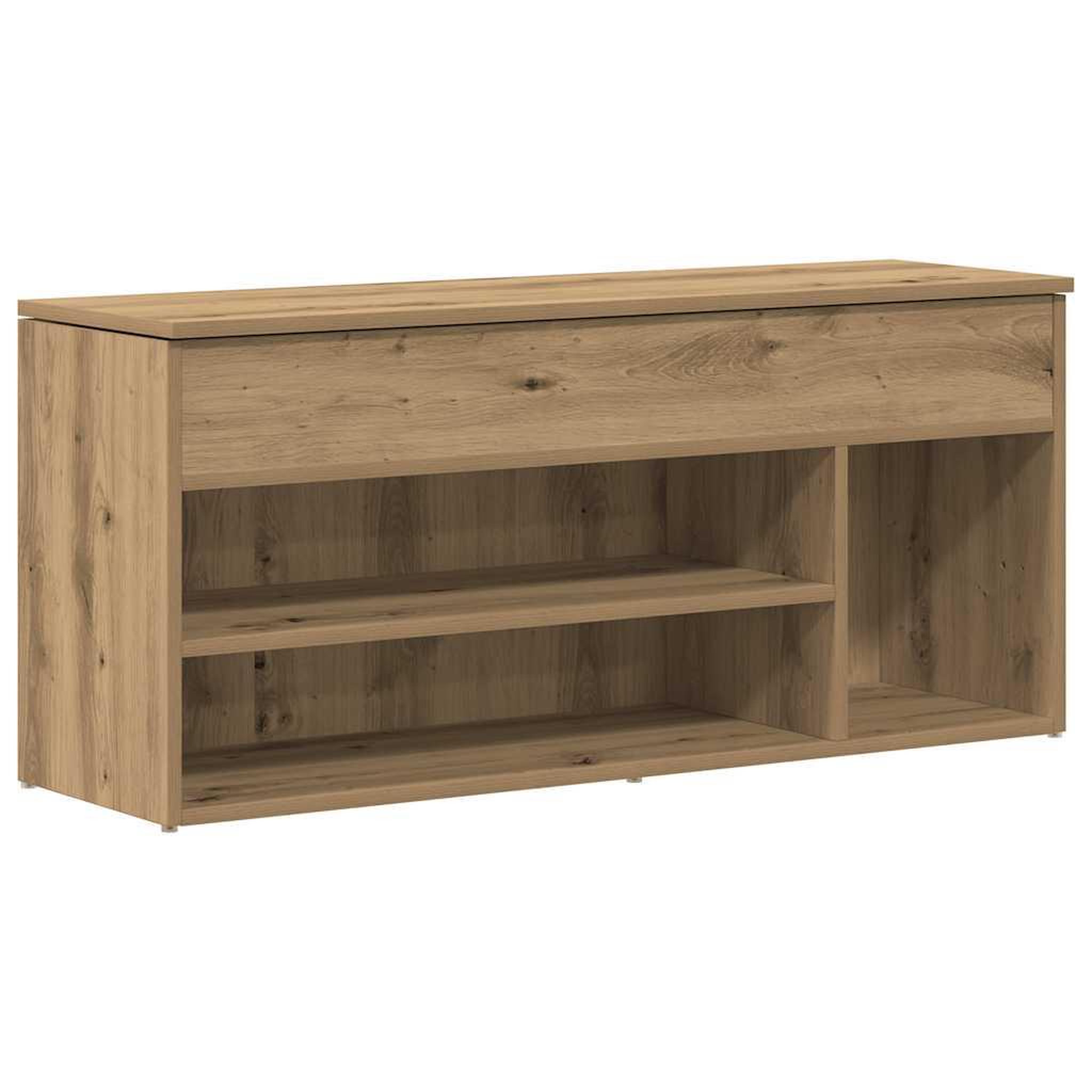 Voir la diapositive 2 : VIDAXL Banc a chaussures chene artisanal 102x30,5x45cm bois ingenierie