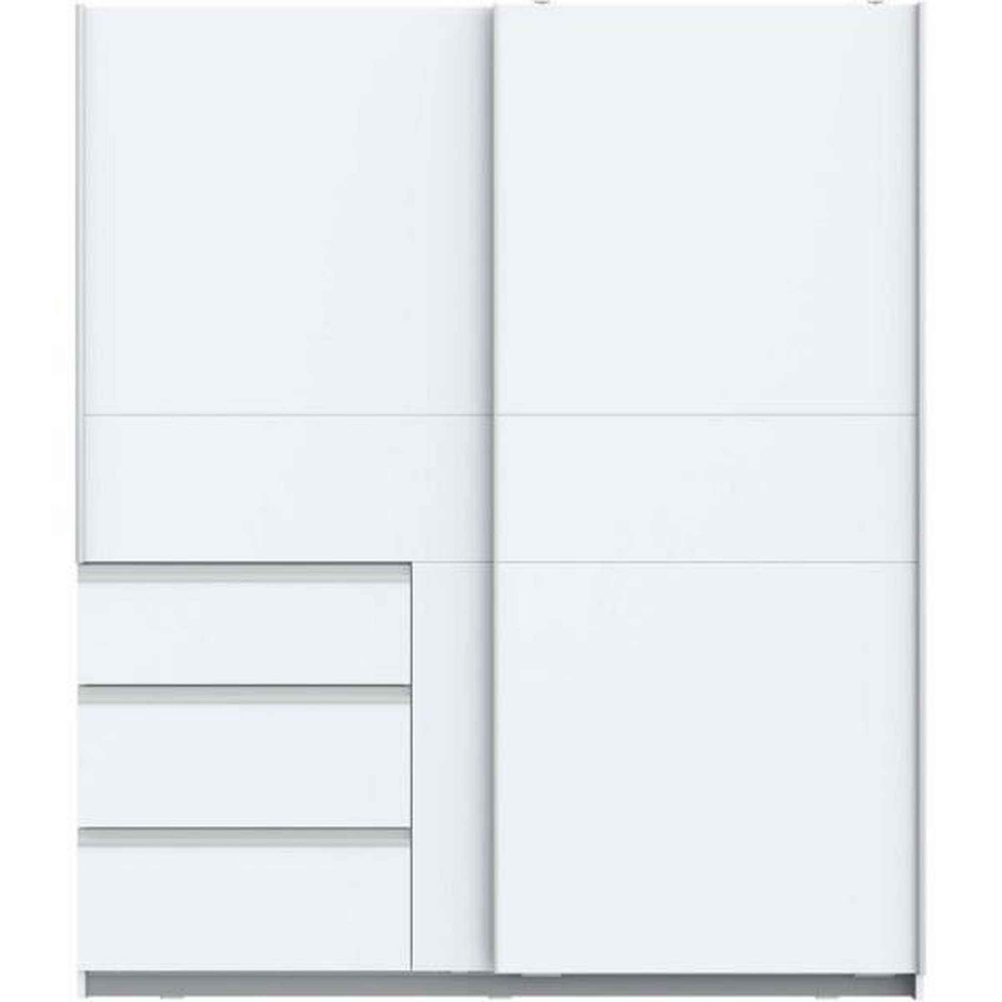 MARKET24 Armoire - 2 portes coulissantes 3 tiroirs - Décor Blanc - L170 x P61 x H200 cm - WINN 2