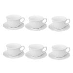 SECRET DE GOURMET Lot de 6 Tasses & Sous Tasses  Alma  23cl Blanc