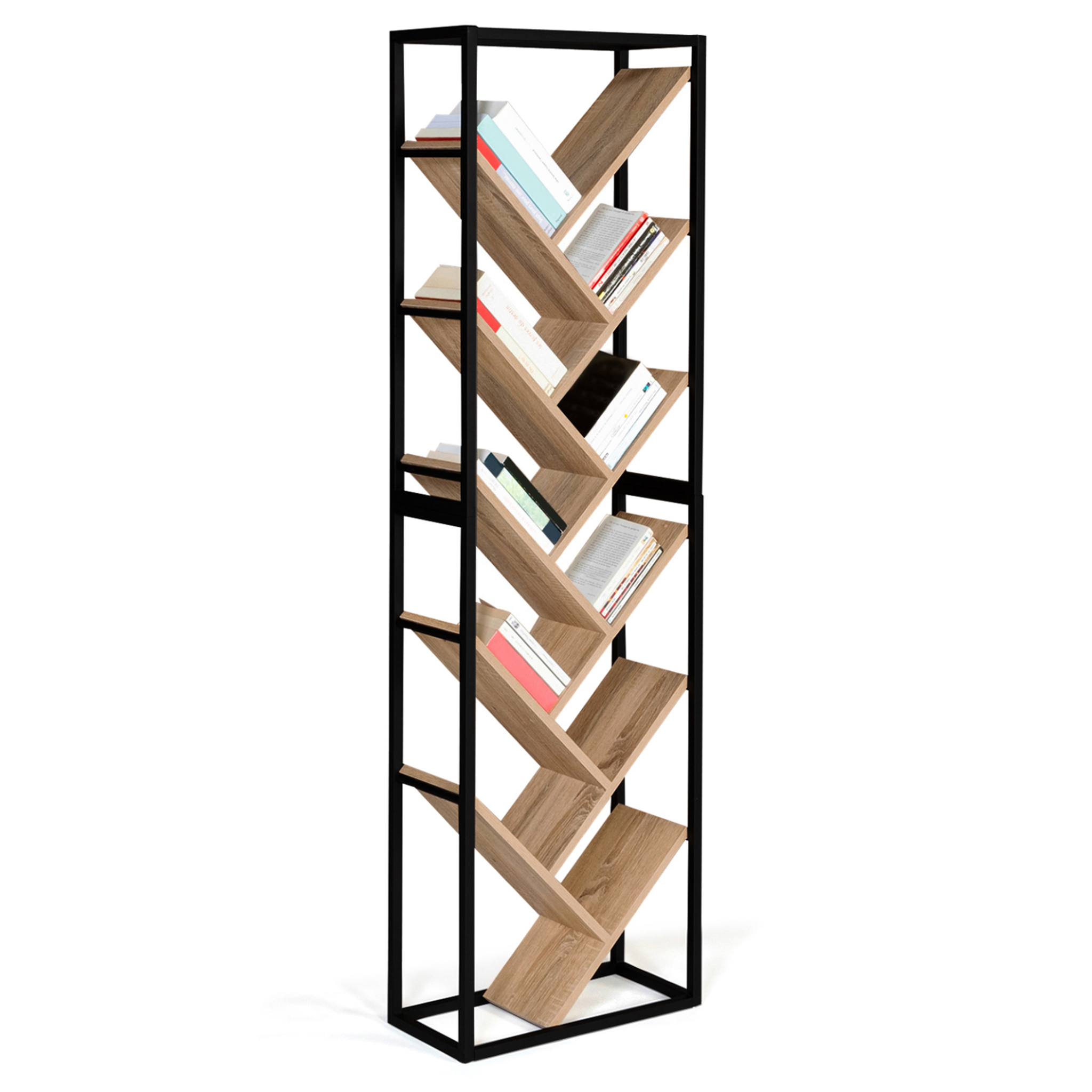 ID MARKET Etagère bibliothèque en forme d'arbre 10 niveaux detroit design industriel 170 cm