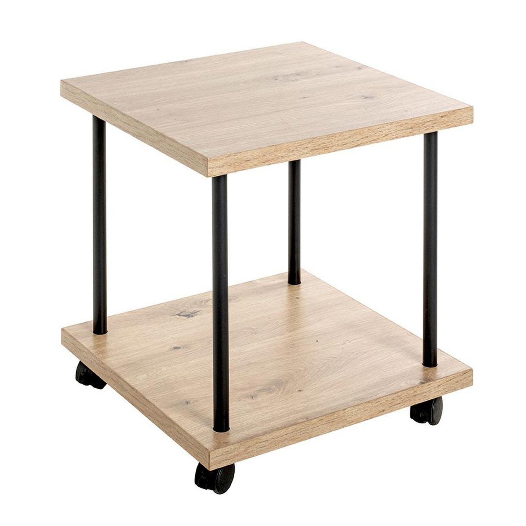 Paris Prix Table d'appoint à roulettes  ilona  45cm naturel & noir