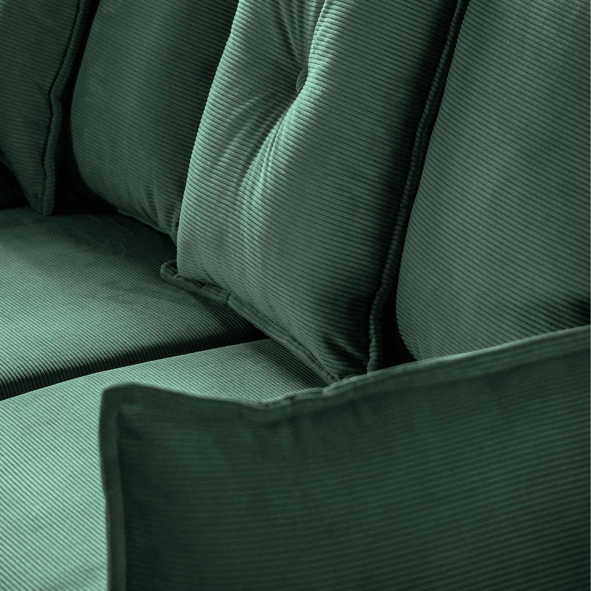 Voir la diapositive 4 : BEST MOBILIER Lena - canapé d'angle réversible 4 places - convertible avec coffre - en velours côtelé