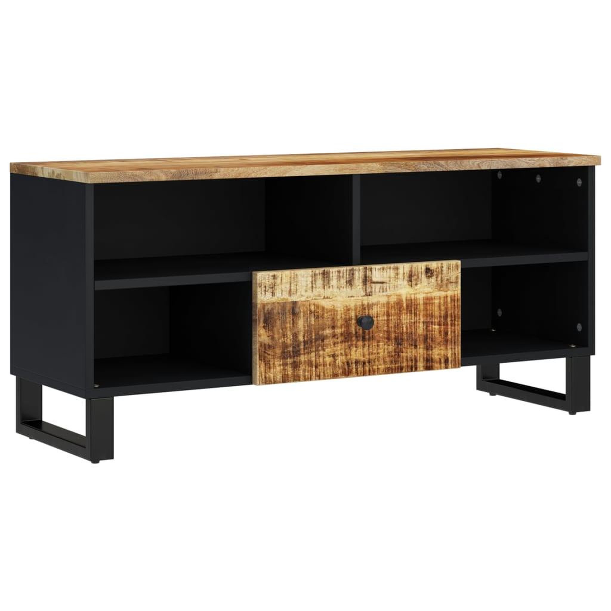 Voir la diapositive 2 : VIDAXL Meuble TV 100x33x46 cm bois de manguier et d'ingenierie