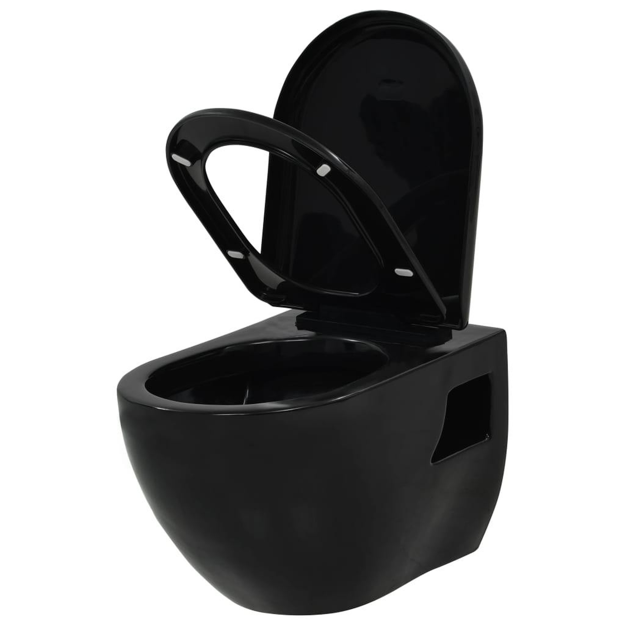 Voir la diapositive 4 : VIDAXL Toilette suspendue au mur avec reservoir cache ceramique noir