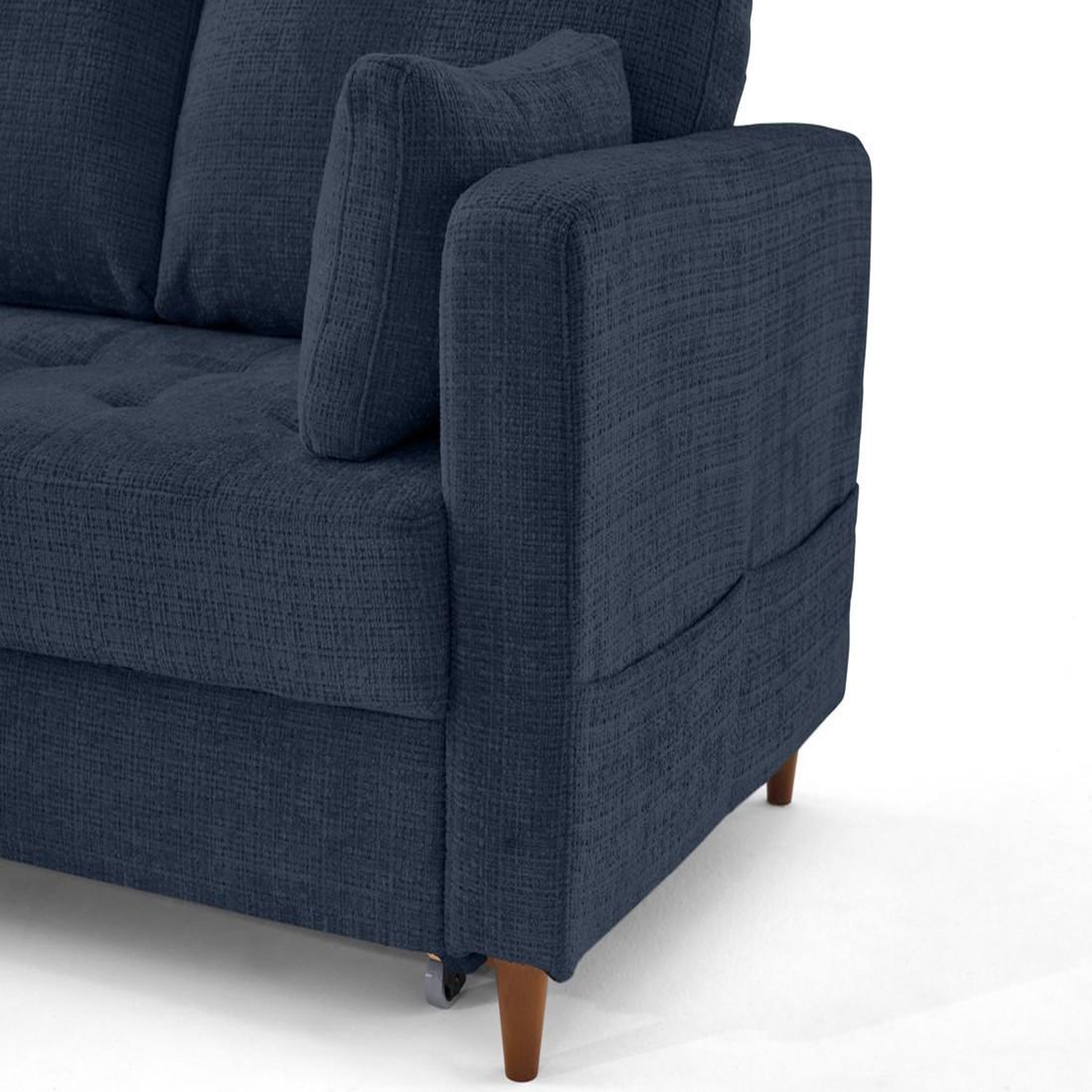 Voir la diapositive 6 : BEST MOBILIER Anna - canapé d'angle gauche 5 places convertible en velours texturé