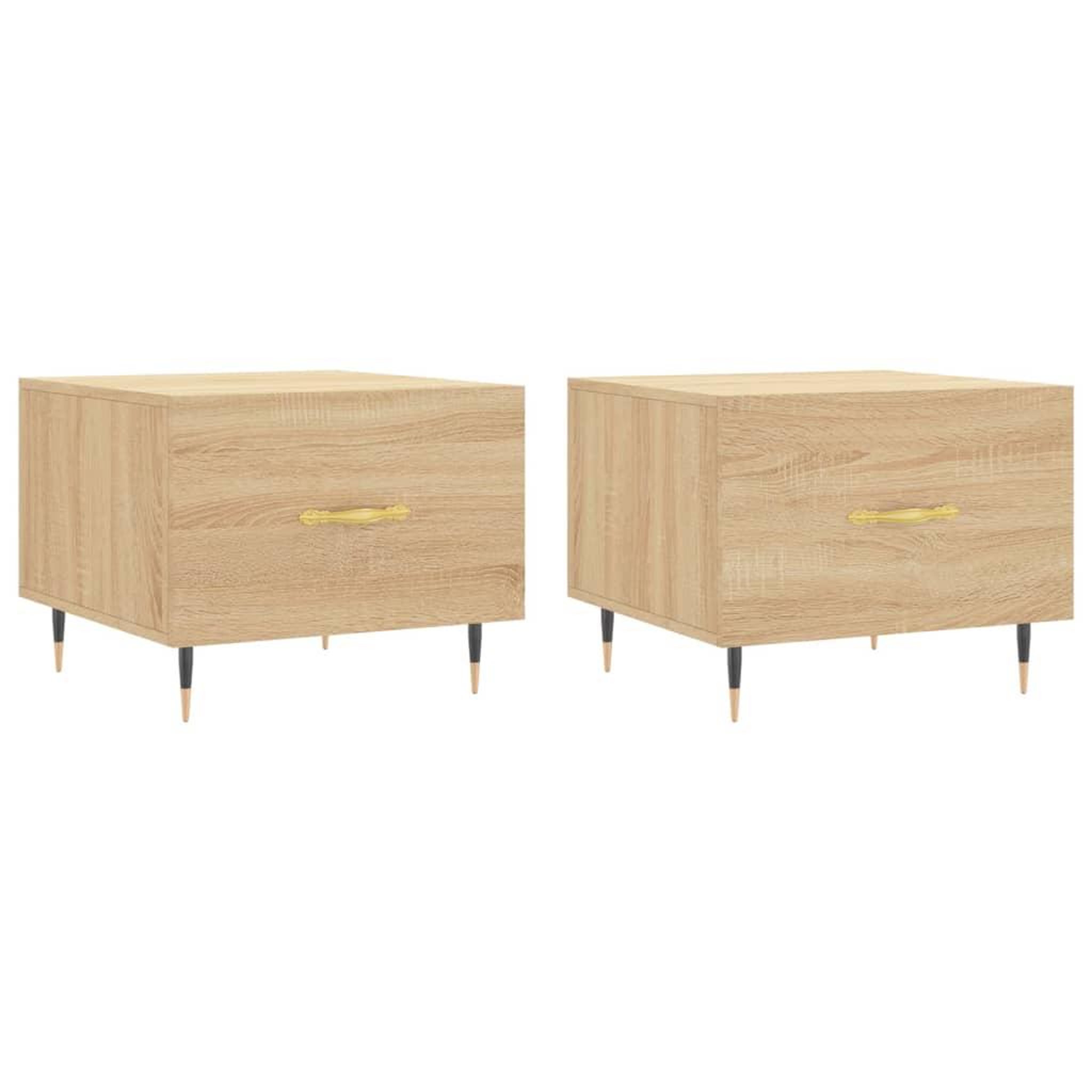 Voir la diapositive 2 : VIDAXL Tables basses 2 pcs chene sonoma 50x50x40 cm bois d'ingenierie