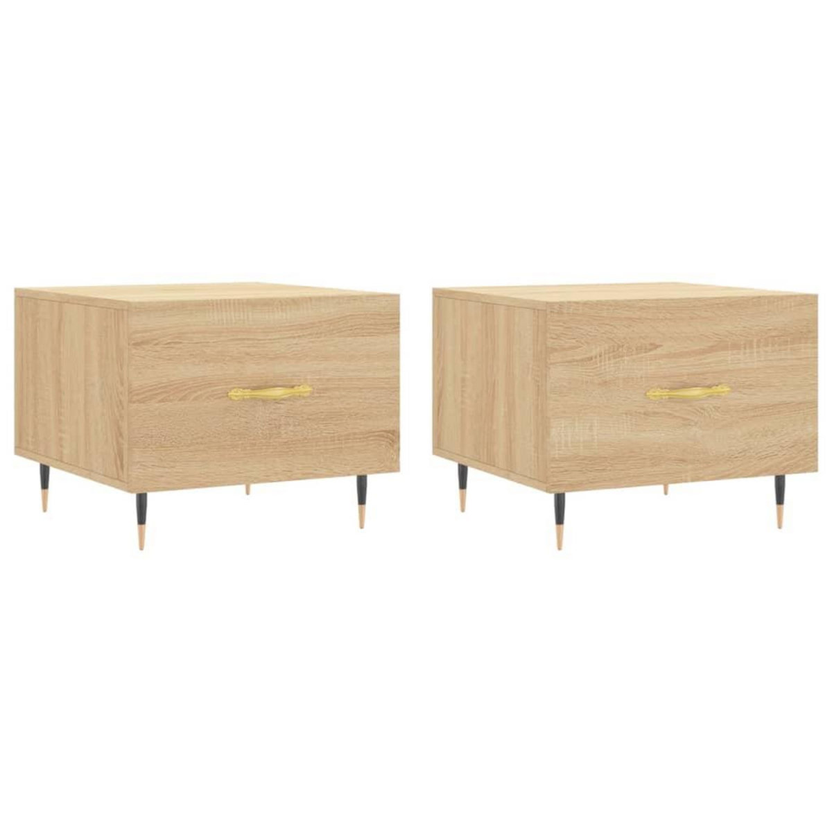 VIDAXL Tables basses 2 pcs chene sonoma 50x50x40 cm bois d'ingenierie