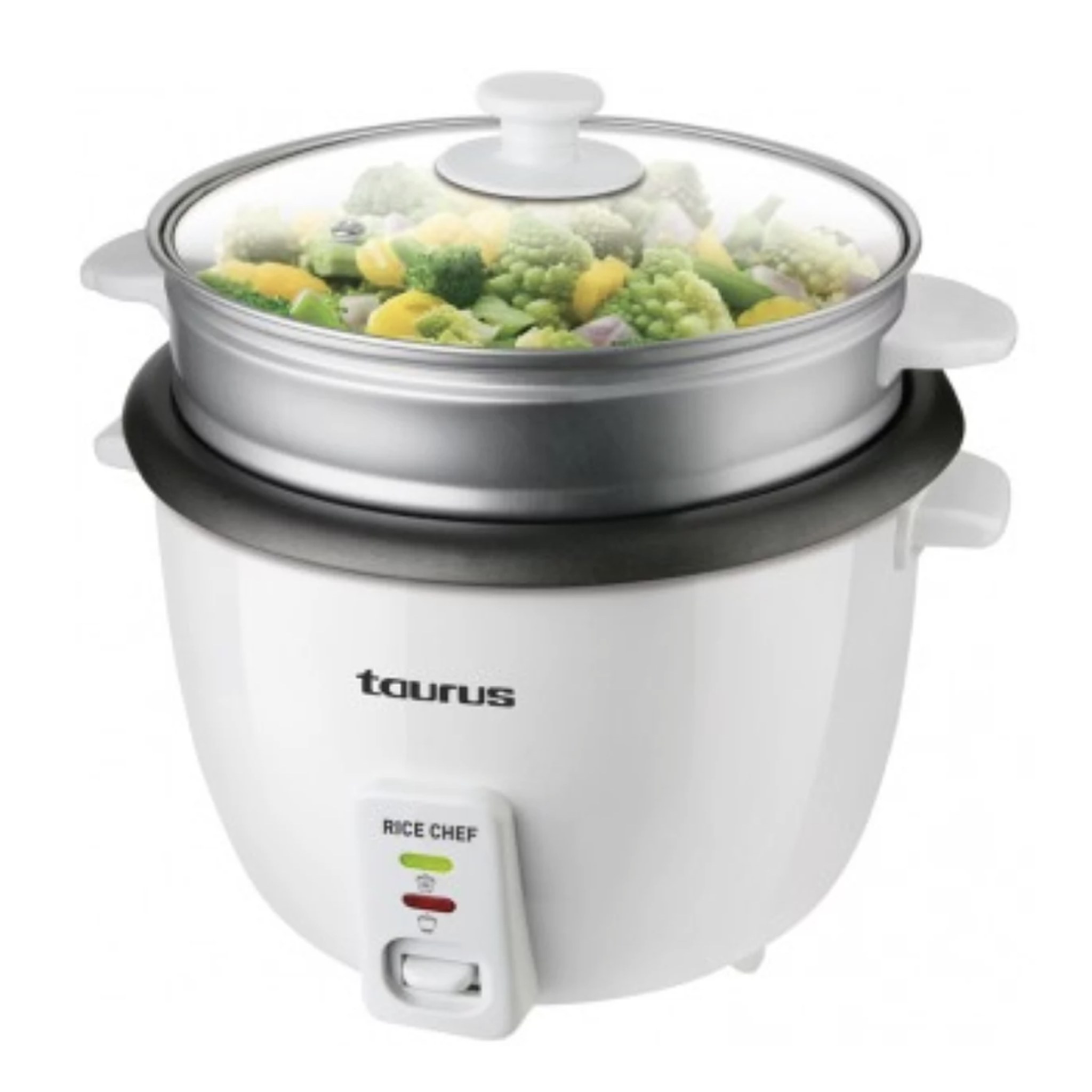 Voir la diapositive 3 : Taurus Cuiseur à riz 1,8 L 700 W avec accessoire vapeur et couvercle en verre trempé, revêtement antiadhésif