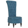 Voir la diapositive 2 : VIDAXL Chaise a dossier haut bleu velours conception de bouton