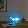 Voir la diapositive 4 : Paris Prix Lampe Acrylique Effet Néon  Happy  30cm Bleu