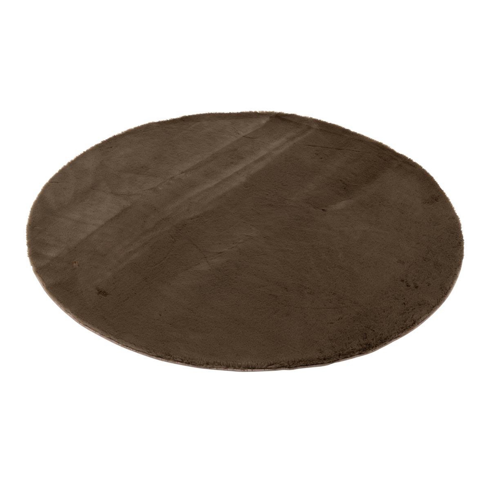 J-LINE Tapis rond uni  cutie  150cm marron foncé